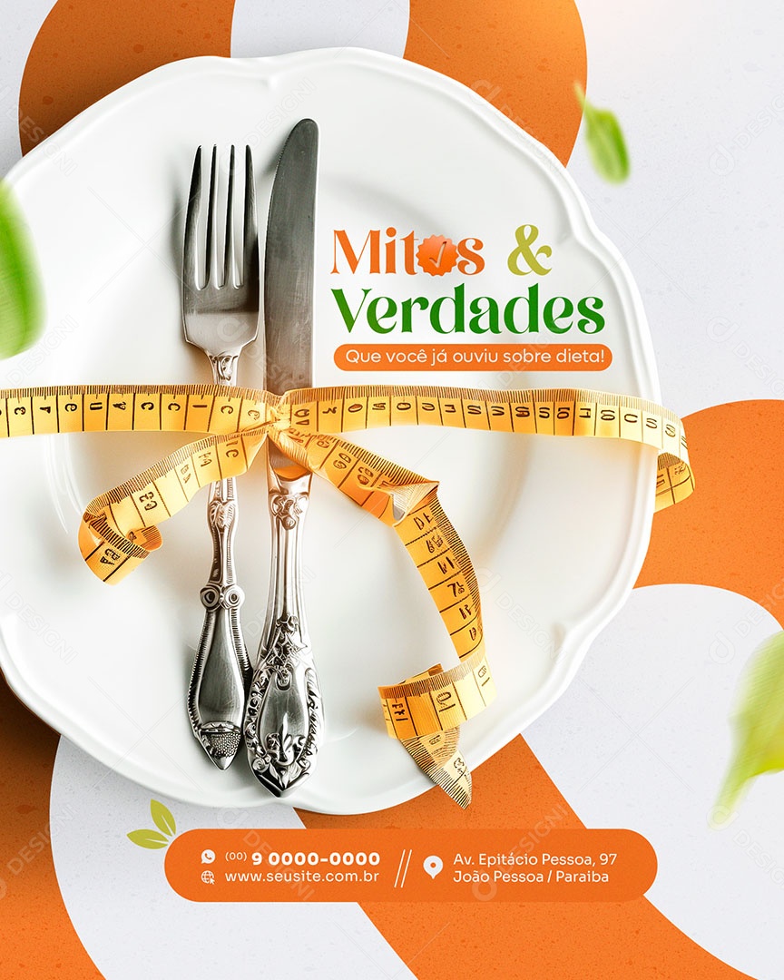 Mitos e Verdade que Você já Ouviu Sobre Dieta Social Media PSD Editável