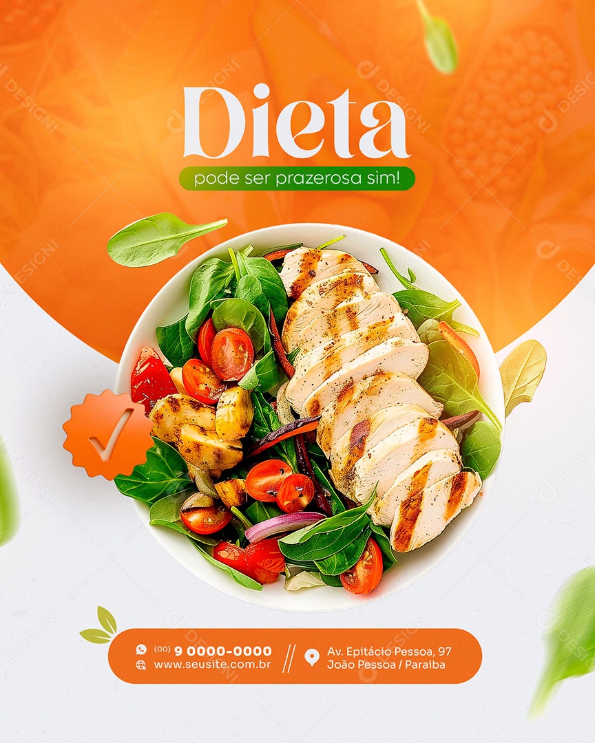 Dieta Pode ser Prazerosa Sim Social Media PSD Editável