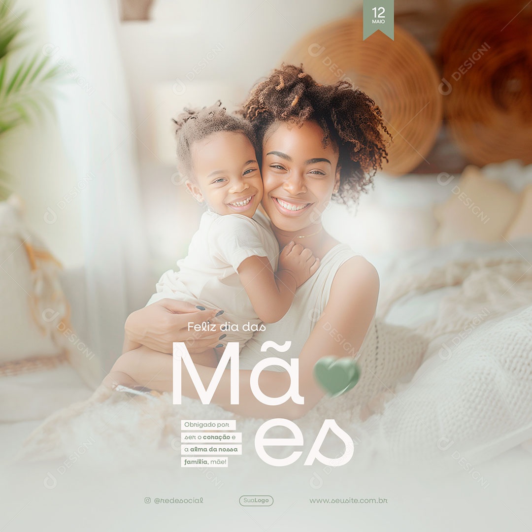 Feed Dia das Mães 12 de Maio Obrigado Social Media PSD Editável