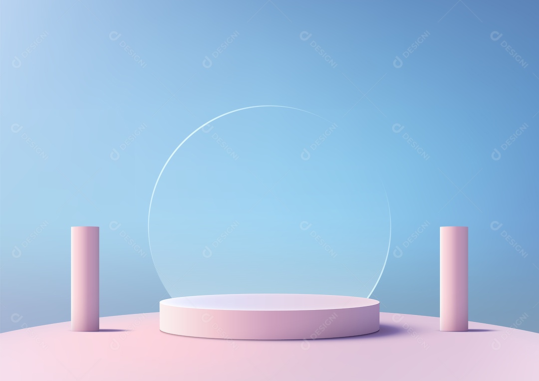 Modelo de Cenário de Pódio Ilustração Vetor EPS Editável