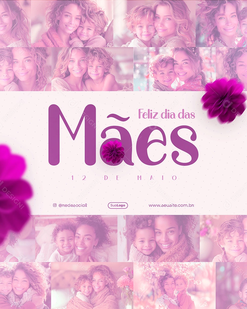 Feliz Dia das Mães 12 de Maio Social Media PSD Editável