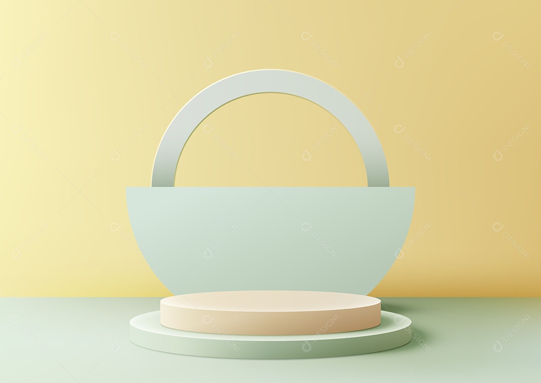 Modelo de Cenário de Pódio Ilustração Vetor EPS Editável