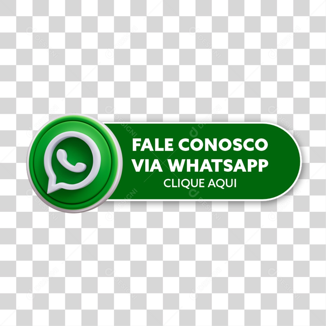 Selo 3D Fale Conosco via Whatsapp PNG Transparente