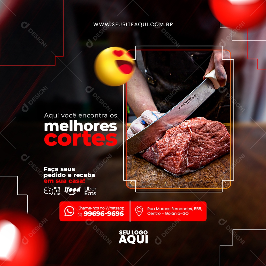 Butcher Carnes Social Media PSD Editable