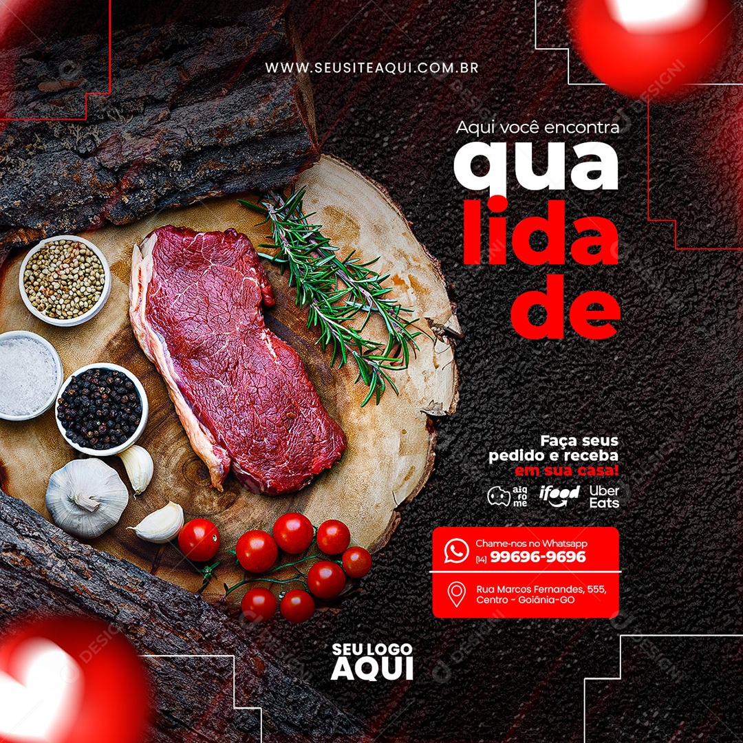 Açougue Carnes Social Media PSD Editável