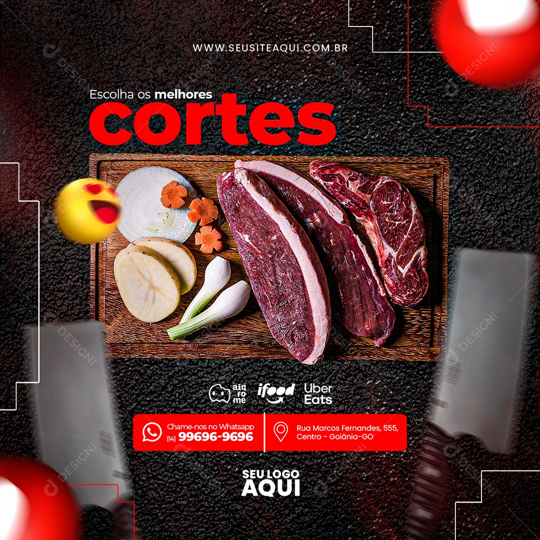 Açougue Carnes Social Media PSD Editável