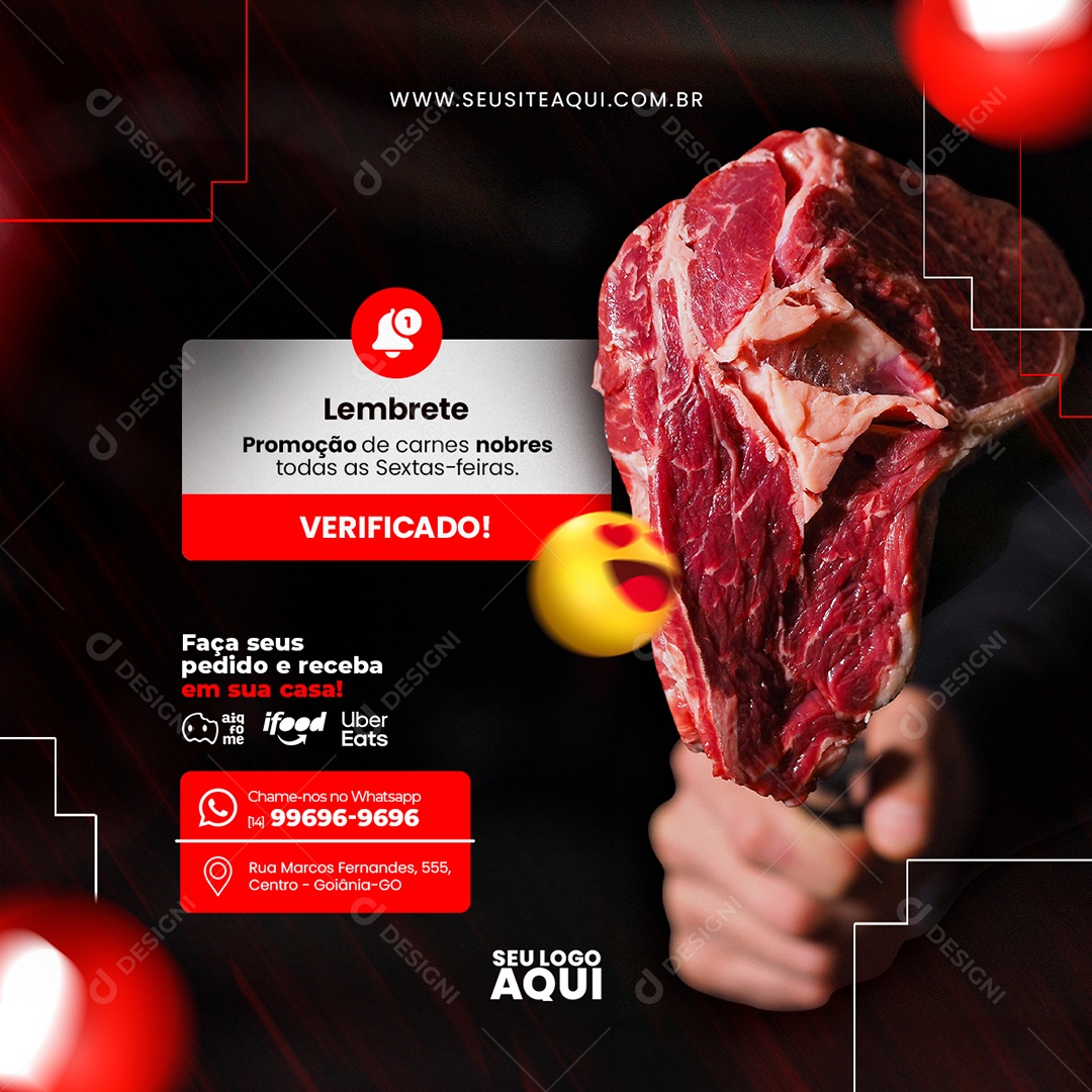Açougue Carnes Social Media PSD Editável