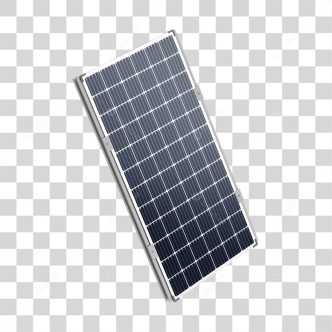 Asset 3D Energia Solar Placa Solar Grafite Fotovoltaica Isolada Com Fundo Transparente