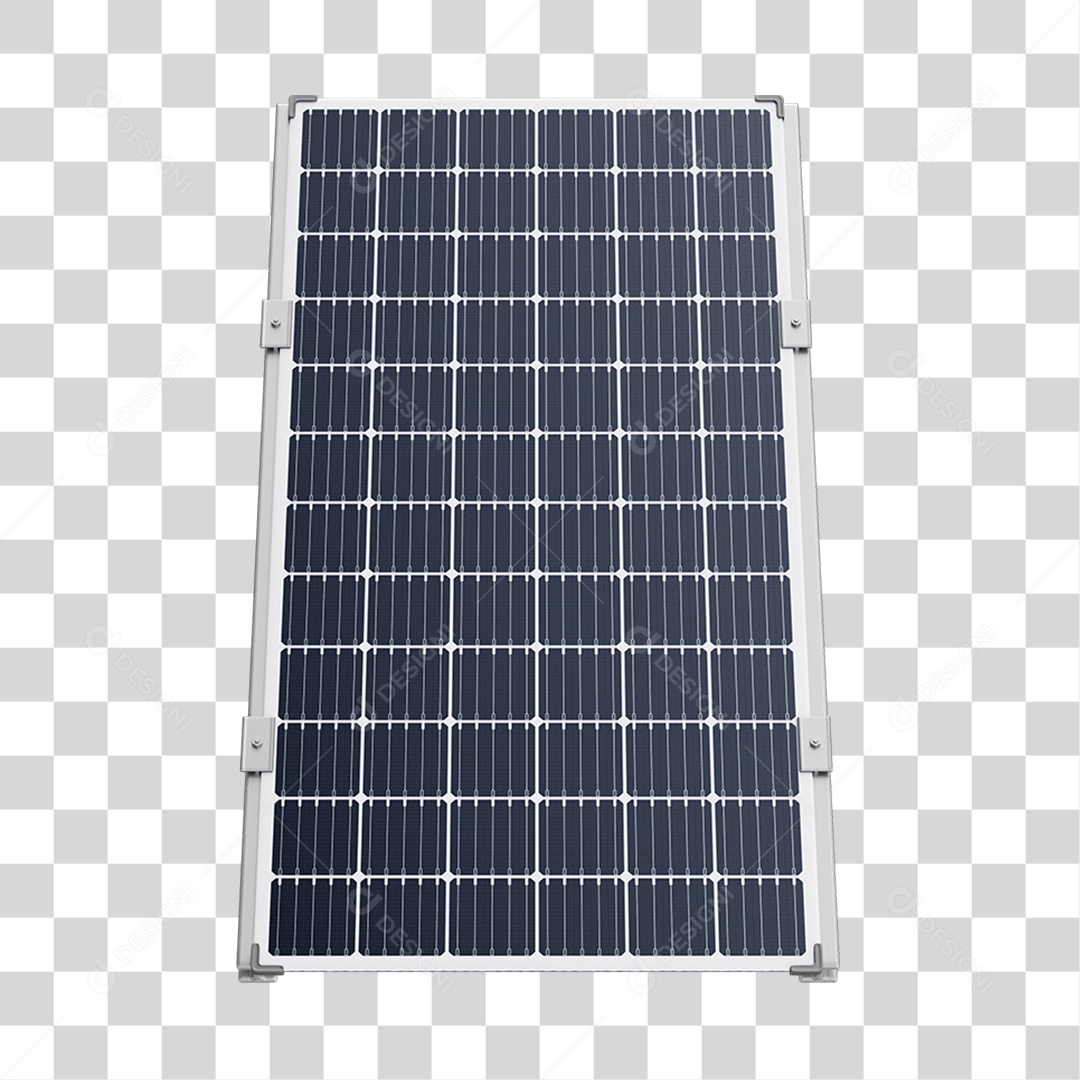 Asset 3D Energia Solar Placa Solar Grafite Fotovoltaica Isolada Com Fundo Transparente