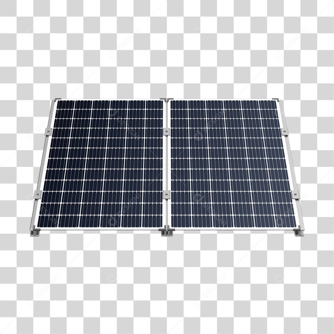 Asset 3D Energia Solar Placa Solar Grafite Fotovoltaica Isolada Com Fundo Transparente