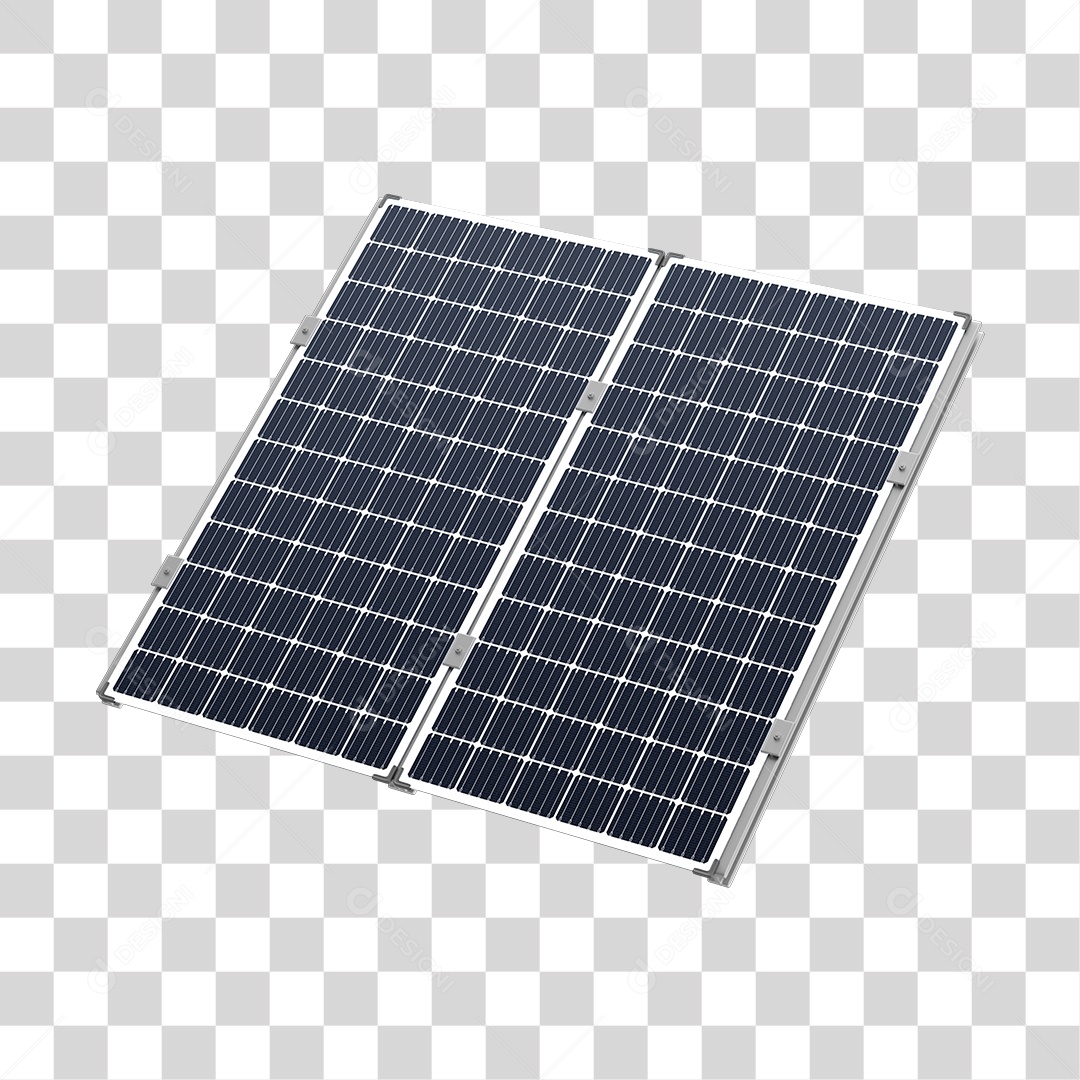 Asset 3D Energia Solar Placa Solar Grafite Fotovoltaica Isolada Com Fundo Transparente