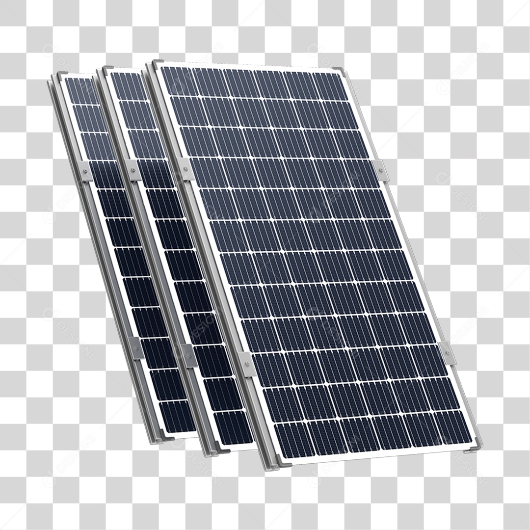 Asset 3D Energia Solar Placa Solar Grafite Fotovoltaica Isolada Com Fundo Transparente