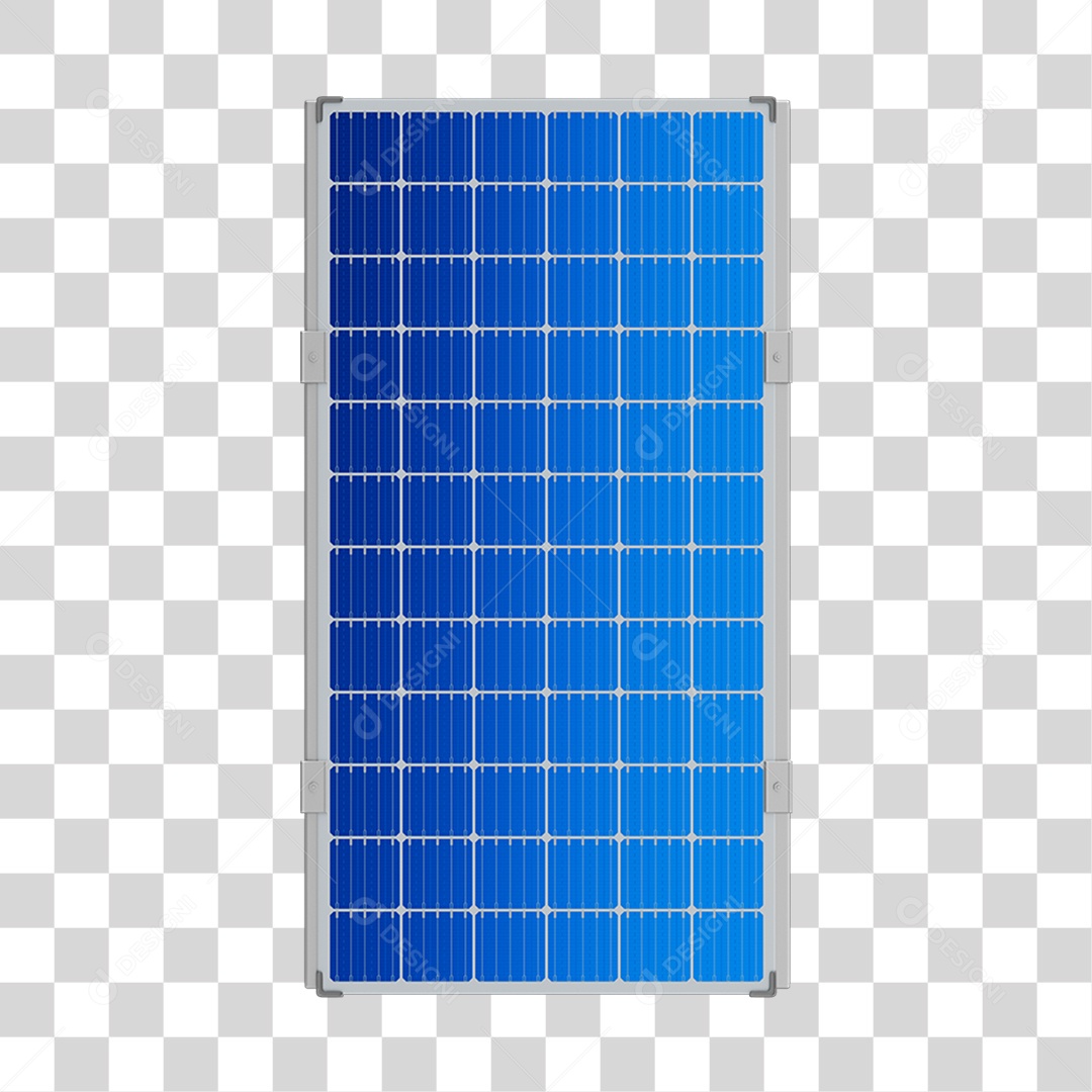 Asset 3D Energia Solar Placa Solar Azul Fotovoltaica Isolada Com Fundo Transparente