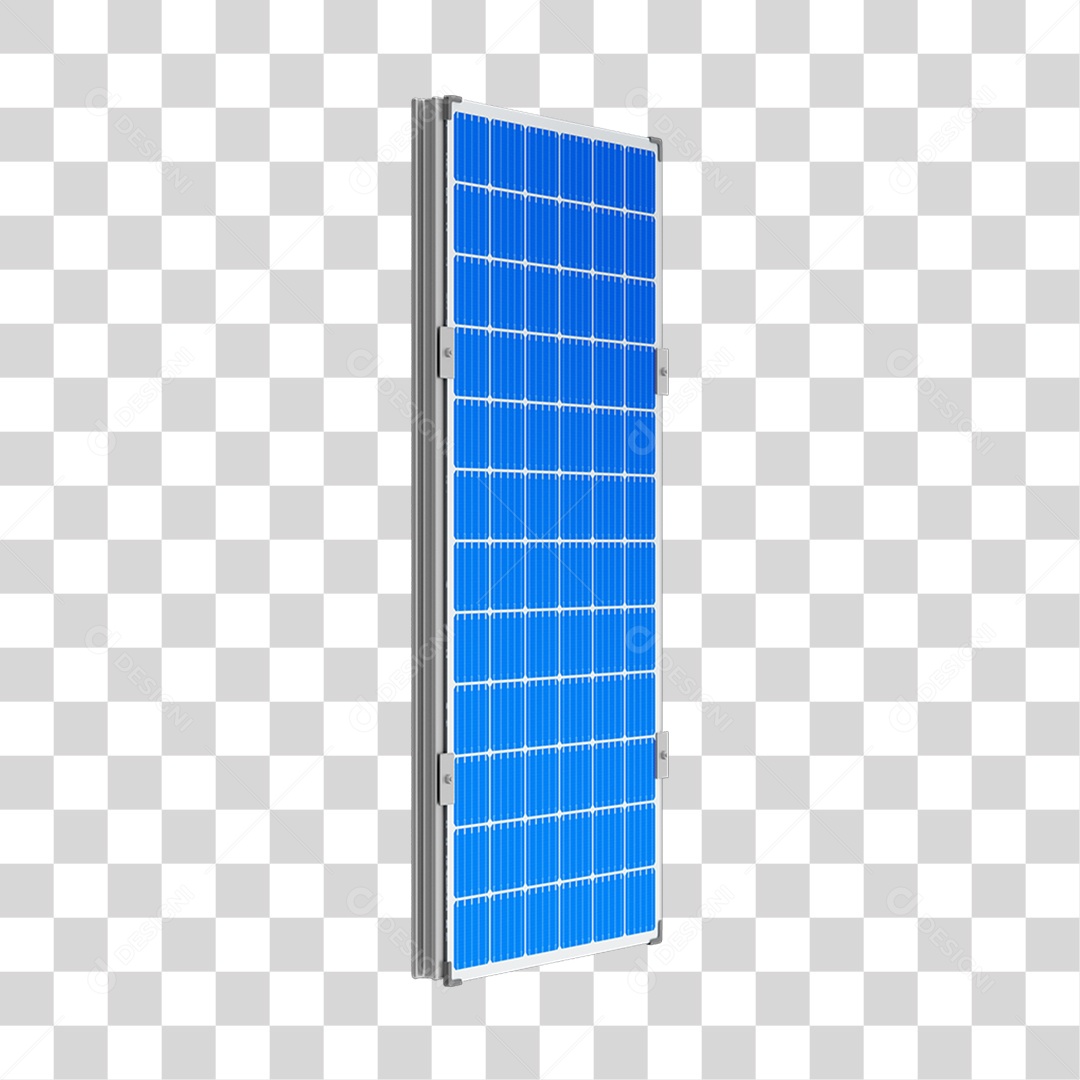 Asset 3D Energia Solar Placa Solar Azul Fotovoltaica Isolada Com Fundo Transparente