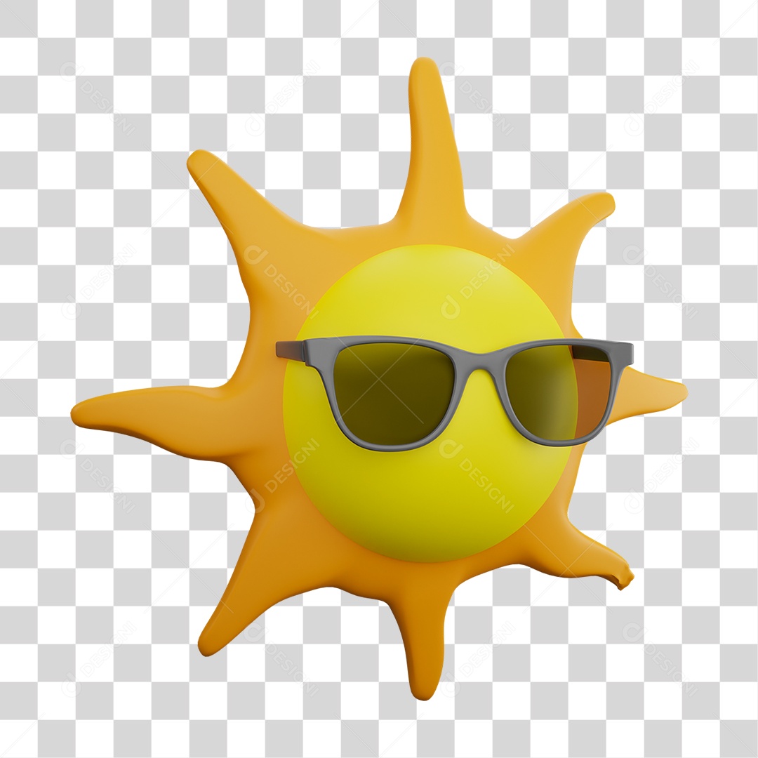 Sol com Óculos PNG Transparente