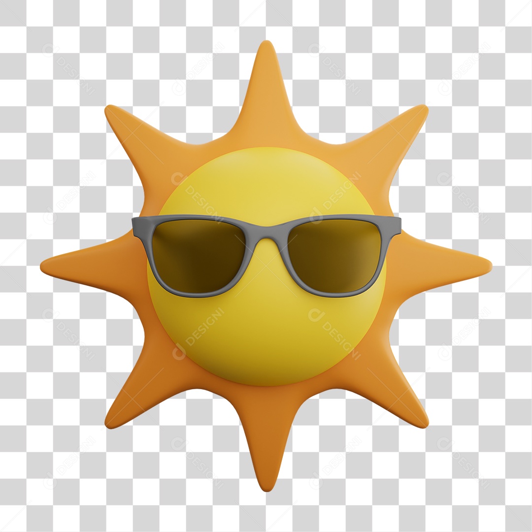 Sol com Óculos PNG Transparente
