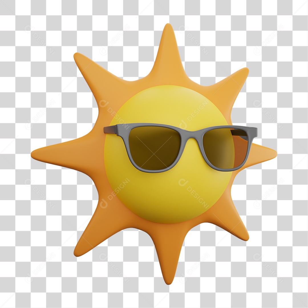 Sol com Óculos PNG Transparente