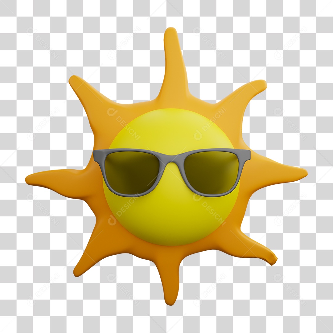 Sol com Óculos PNG Transparente