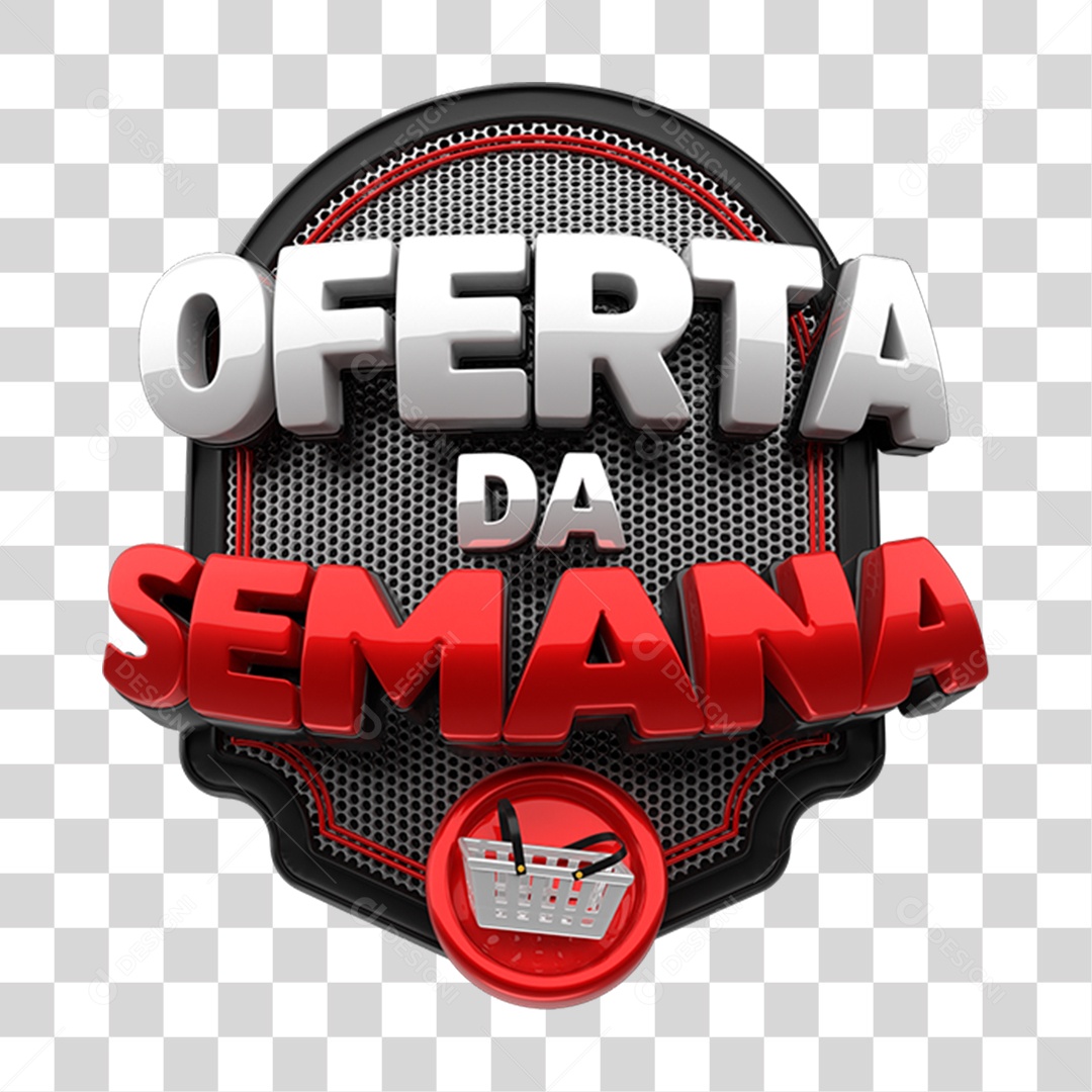 Selo 3D Oferta da Semana Para Composição PNG Transparente