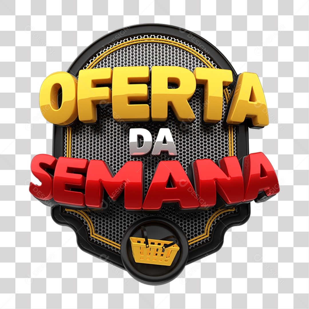 Selo 3D Oferta da Semana Para Composição PNG Transparente