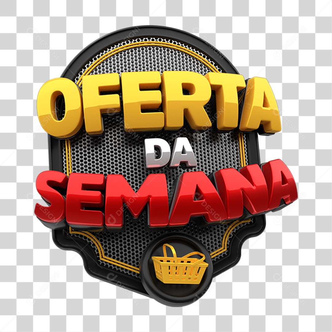 Selo 3D Oferta da Semana Para Composição PNG Transparente