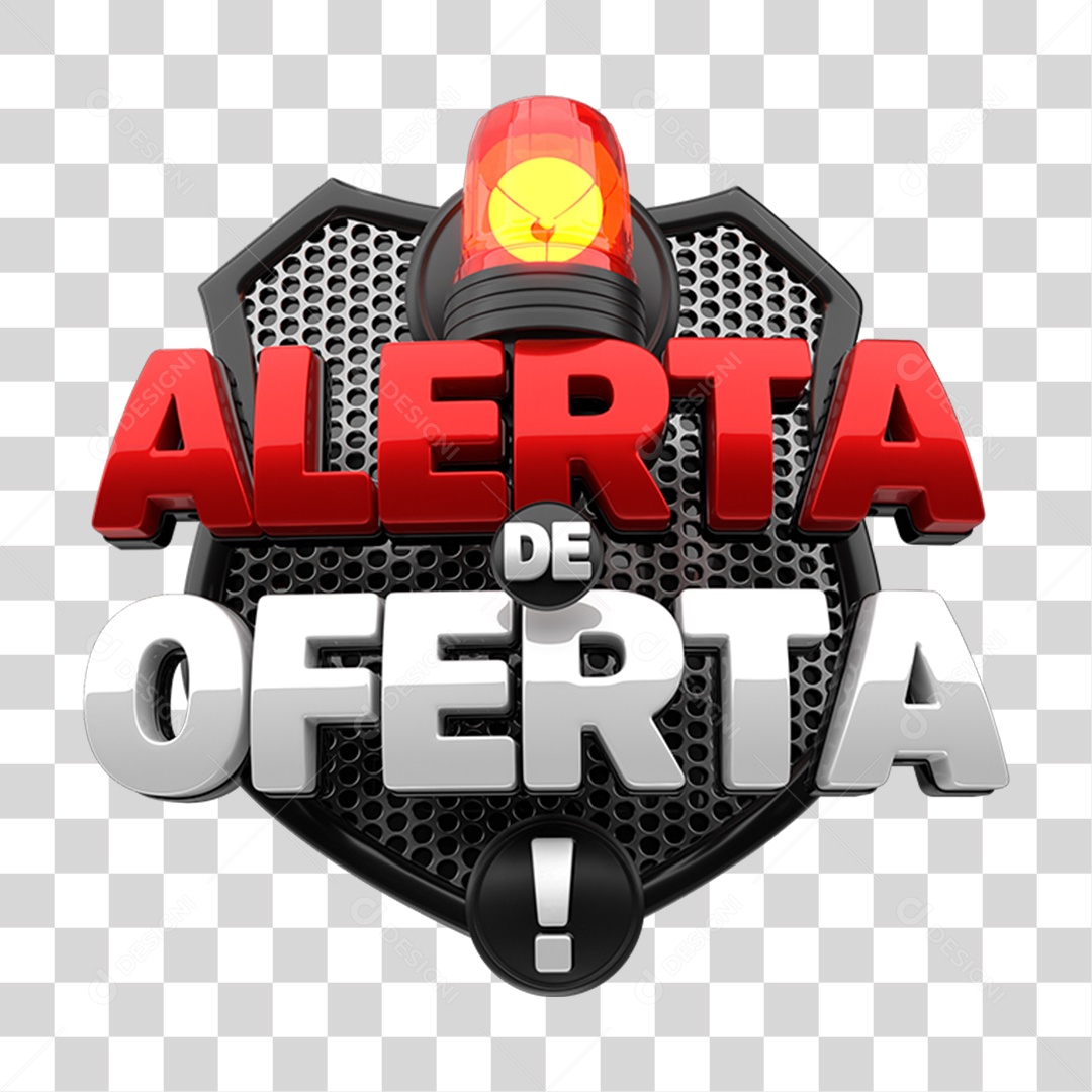 Selo 3D Alerta de Oferta PNG Transparente