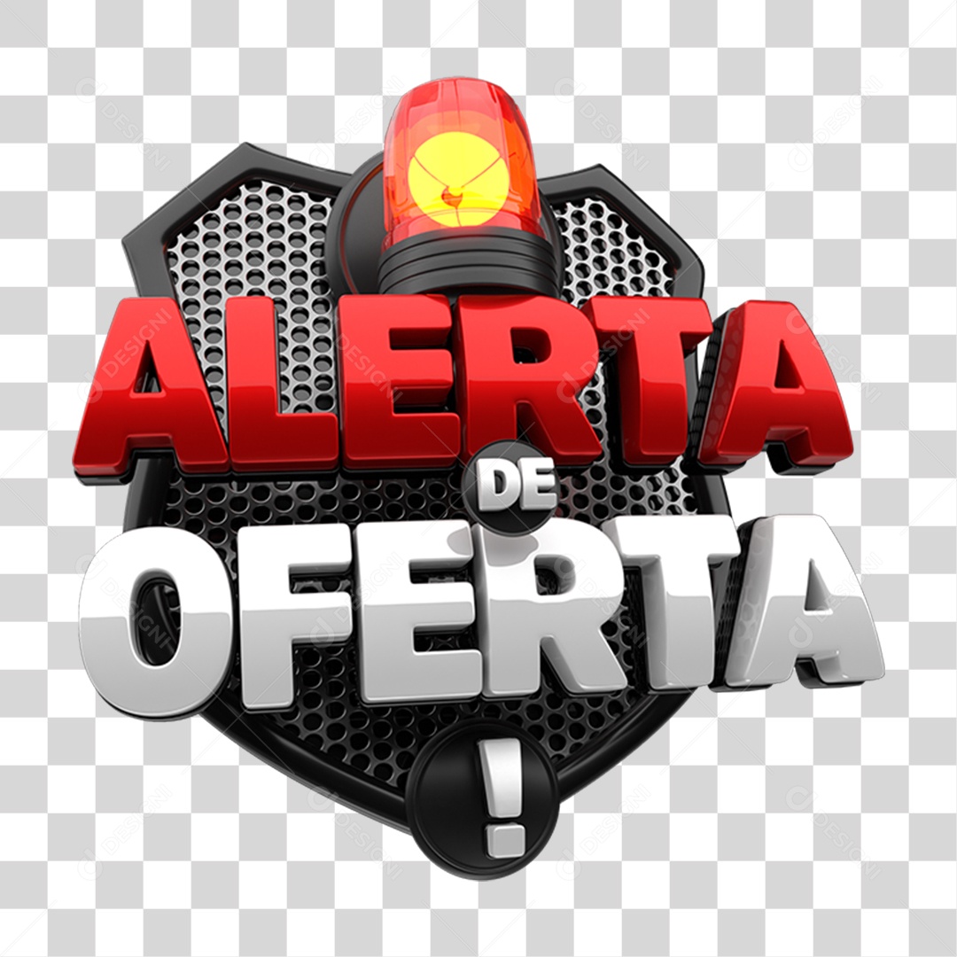 Selo 3D Alerta de Oferta PNG Transparente