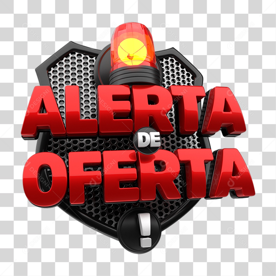 Selo 3D Alerta de Oferta PNG Transparente