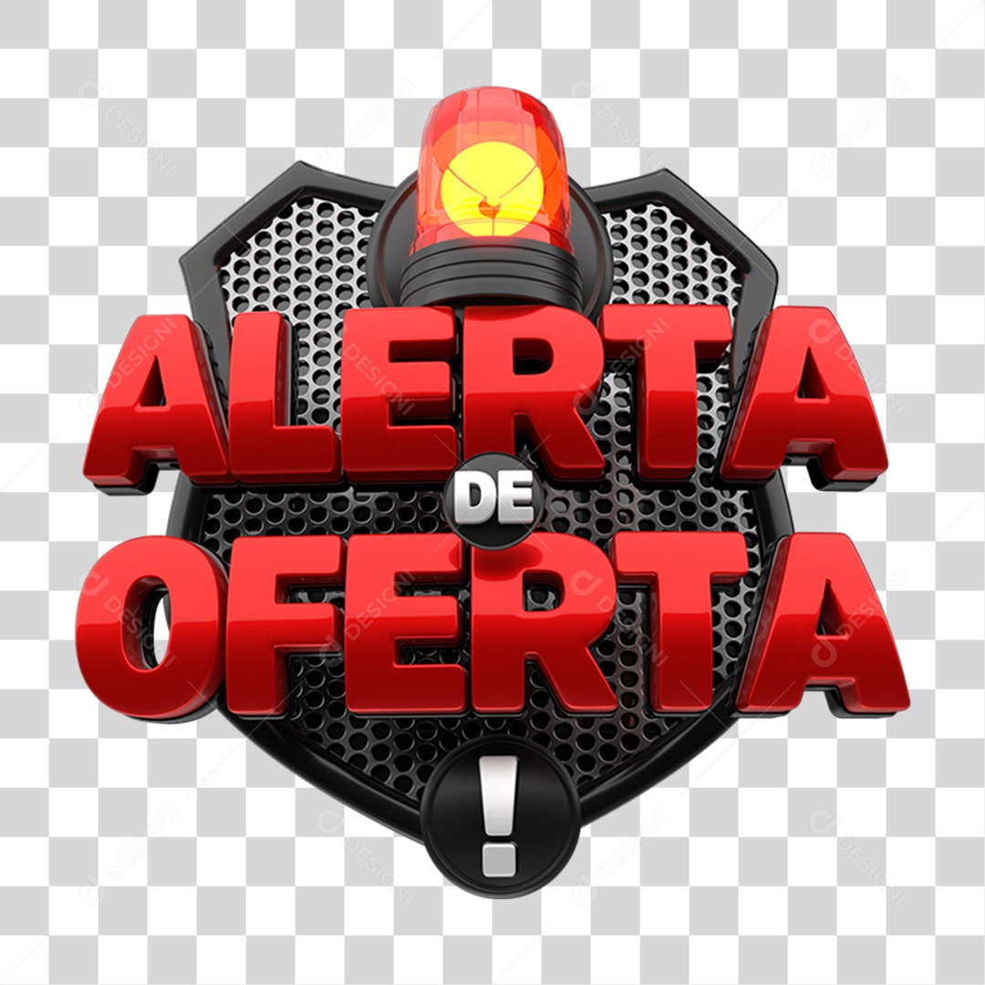 Selo 3D Alerta de Oferta PNG Transparente