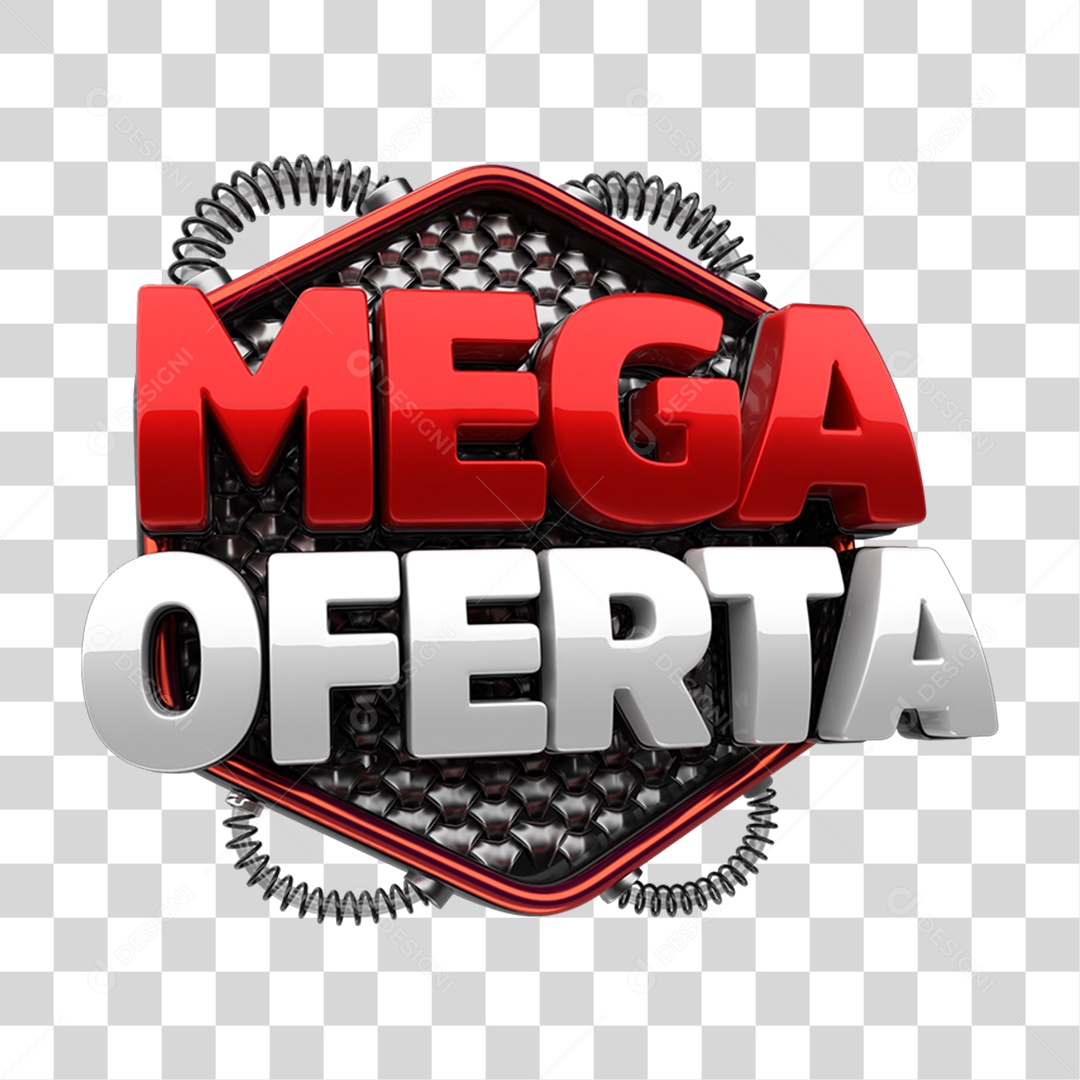 Selo 3D Mega Oferta PNG Transparente