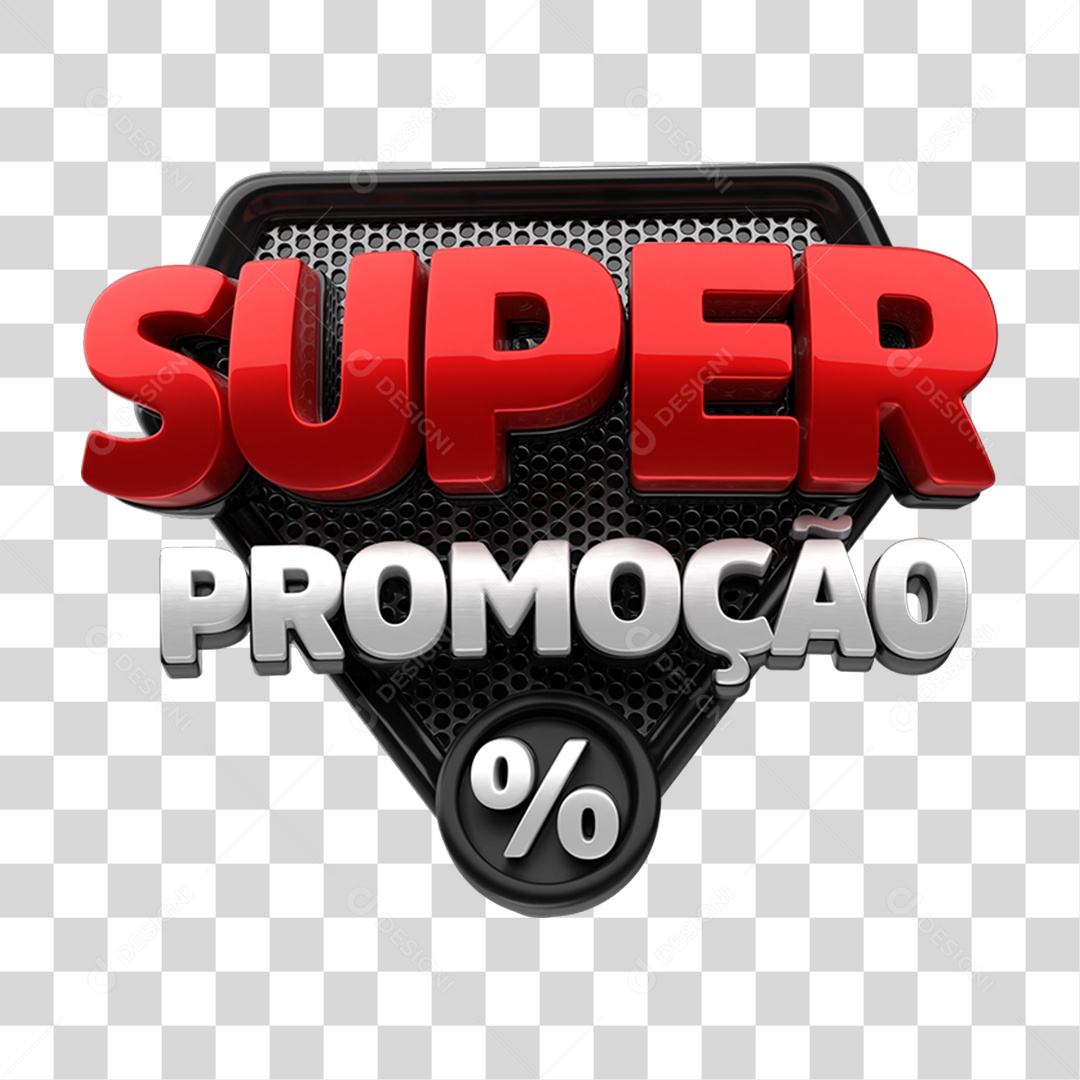 Selo 3D Super Promoção PNG Transparente