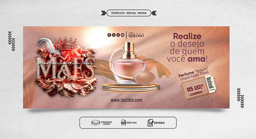 Mother's Day Promotion Banner: Fulfill the Wish of Those You Love Social Media PSD Editable