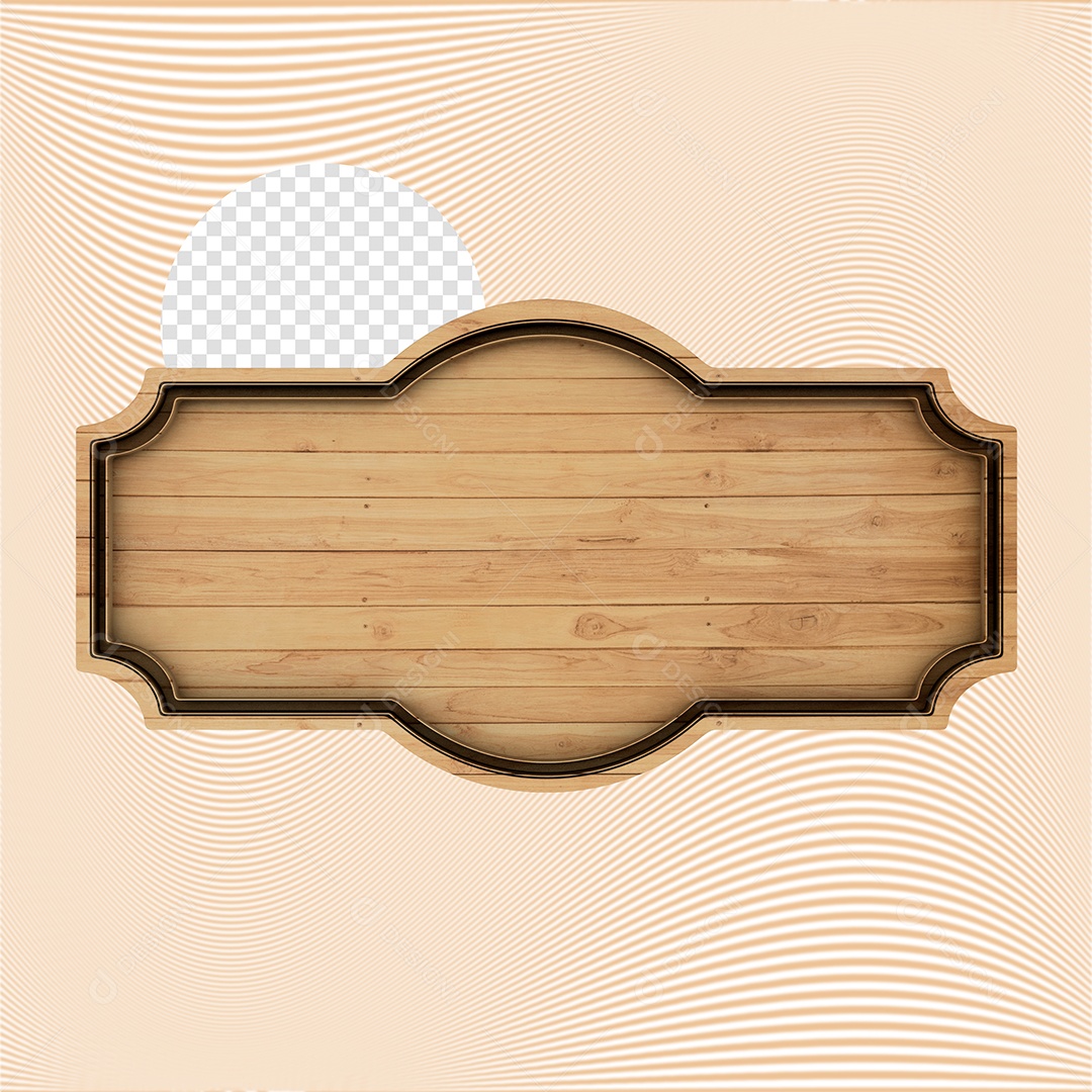 Placa de Madeira Elemento 3D PSD