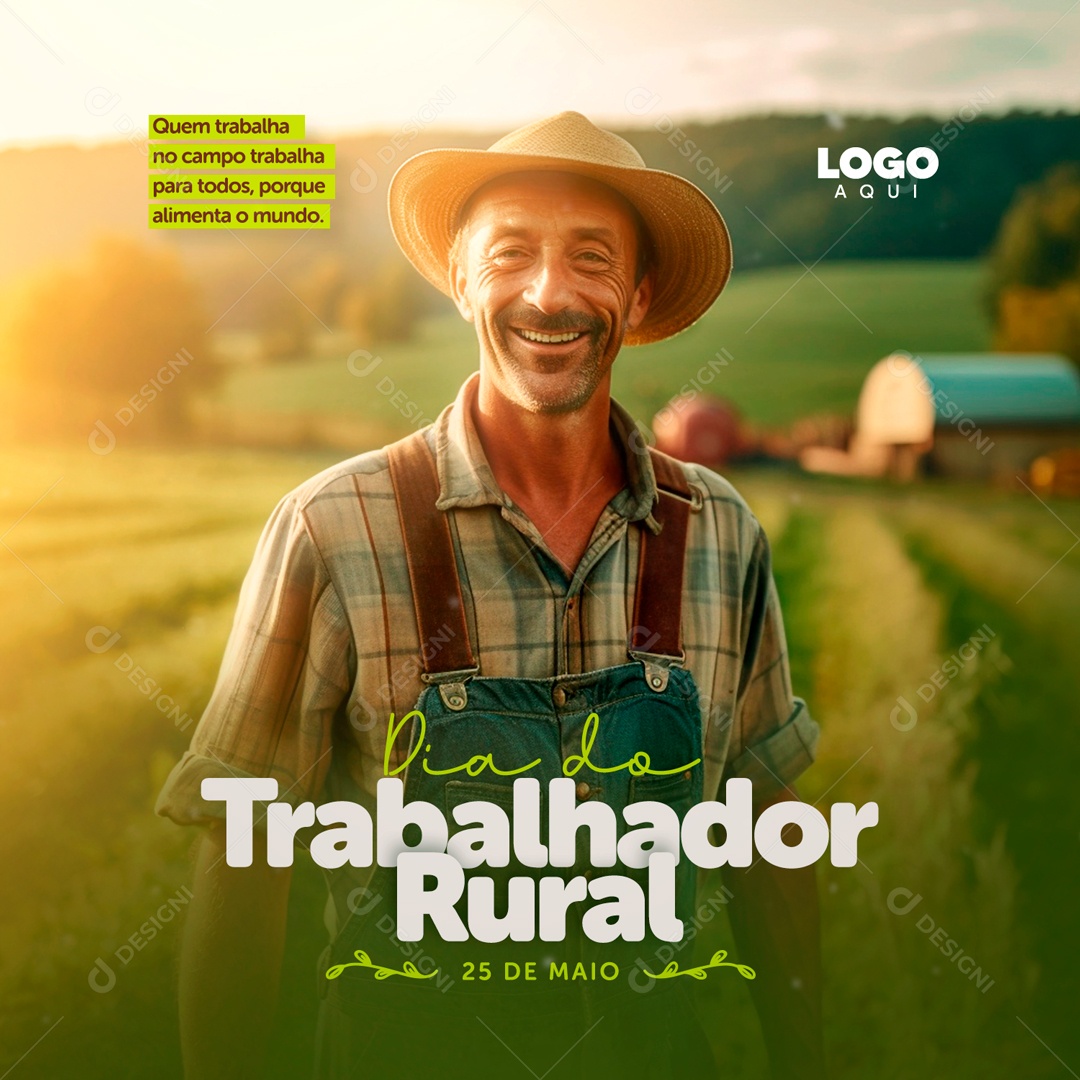 Dia do Trabalhador Rural 25 de Maio Social Media PSD Editável