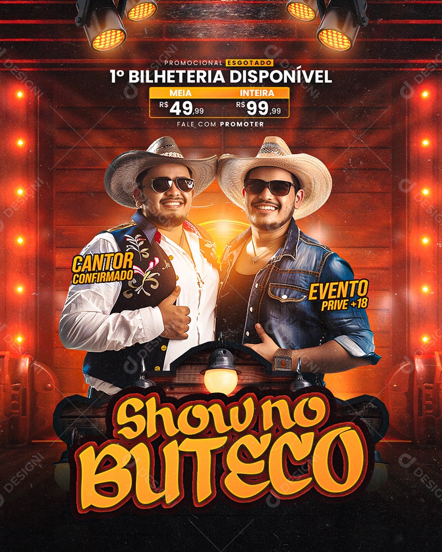 Flyer Show no Buteco Social Media PSD Editável