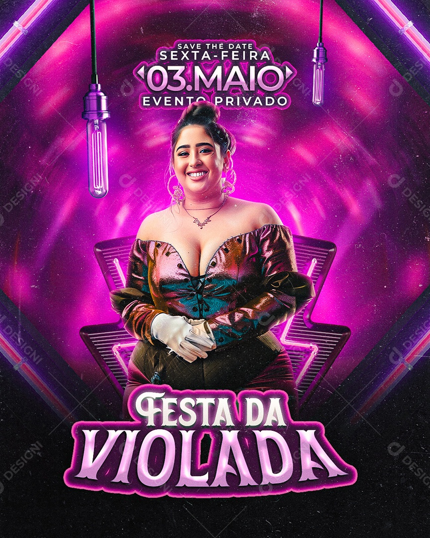 Flyer Festa da Violada Social Media PSD Editável