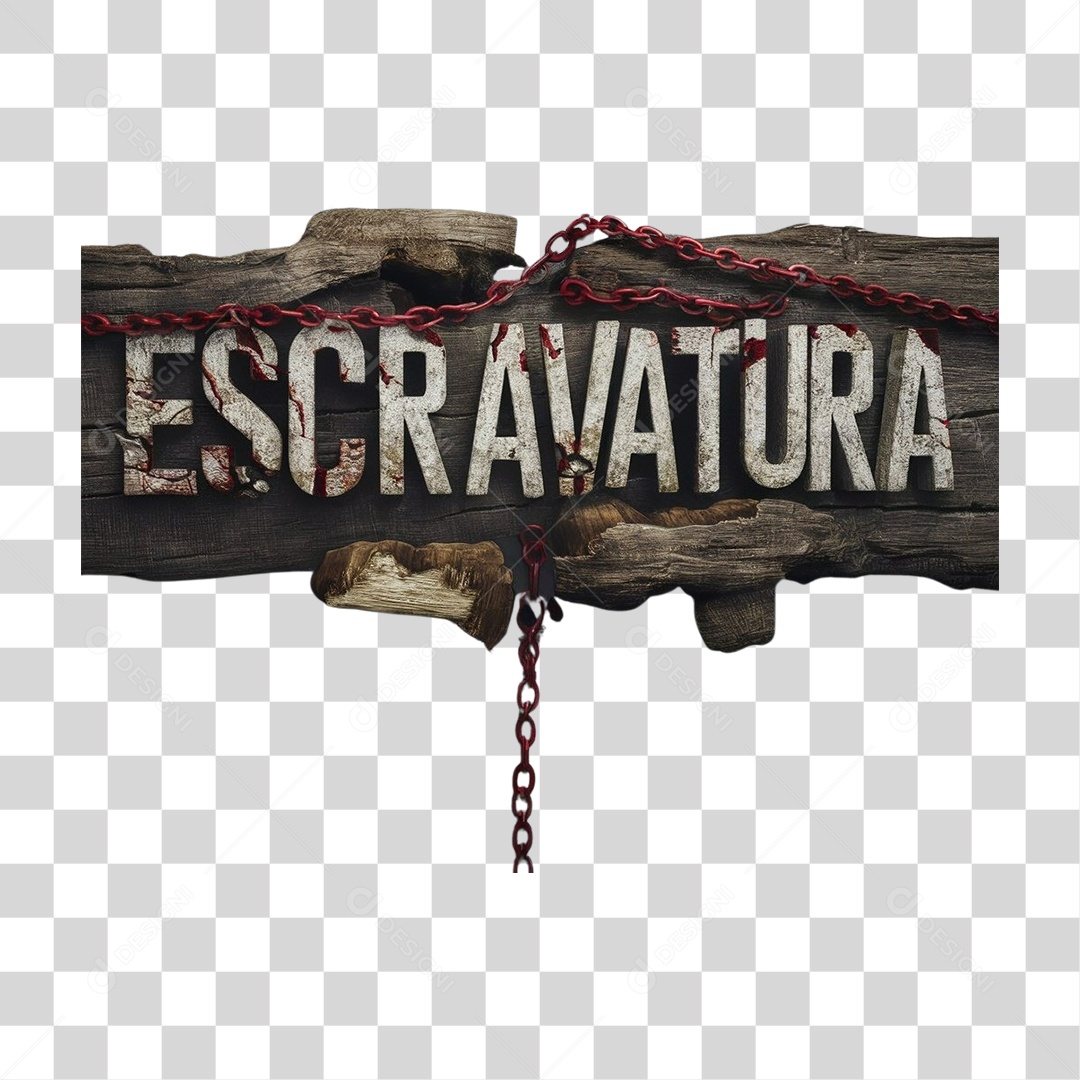 Selo 3D Escravatura PNG Transparente