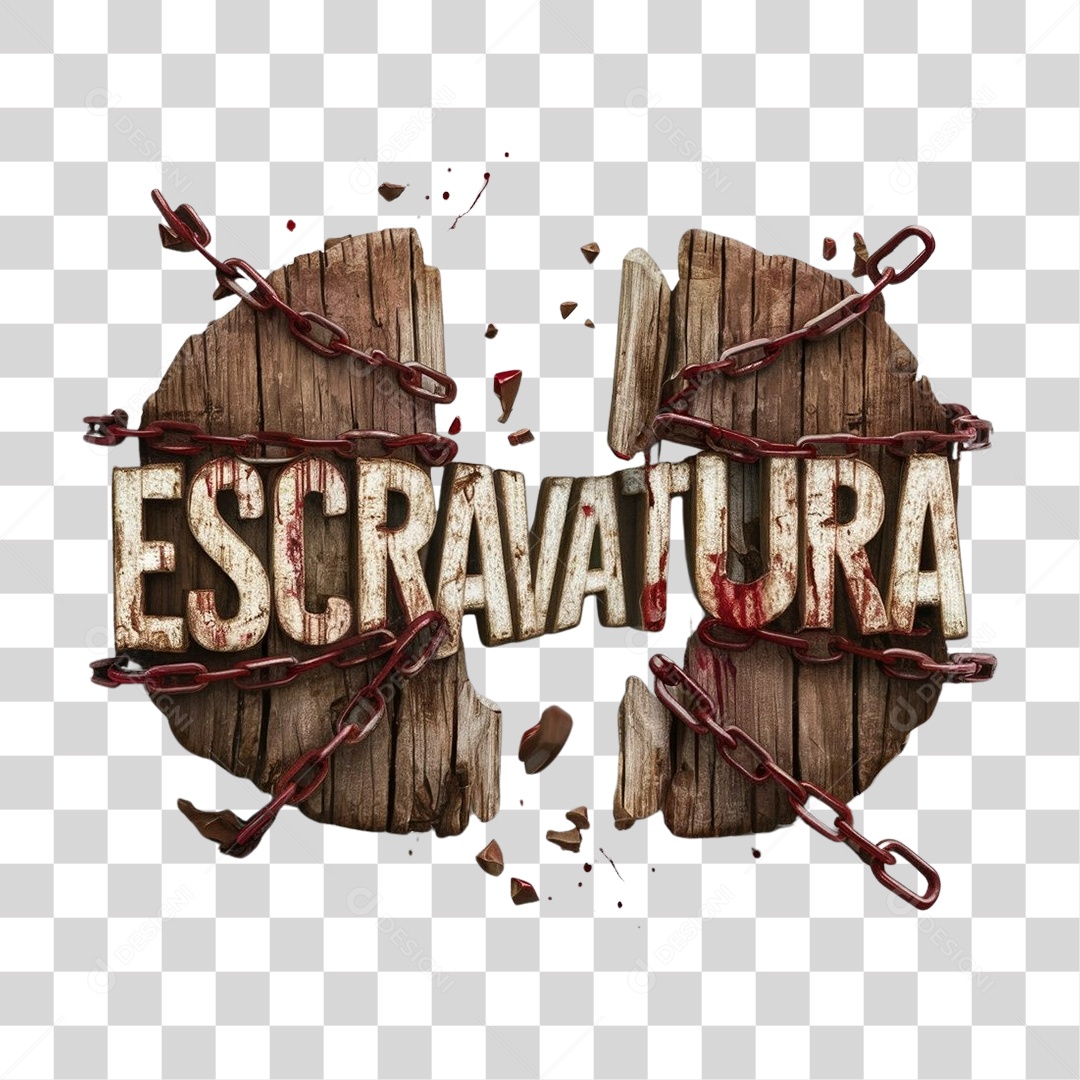 Selo 3D Escravatura PNG Transparente