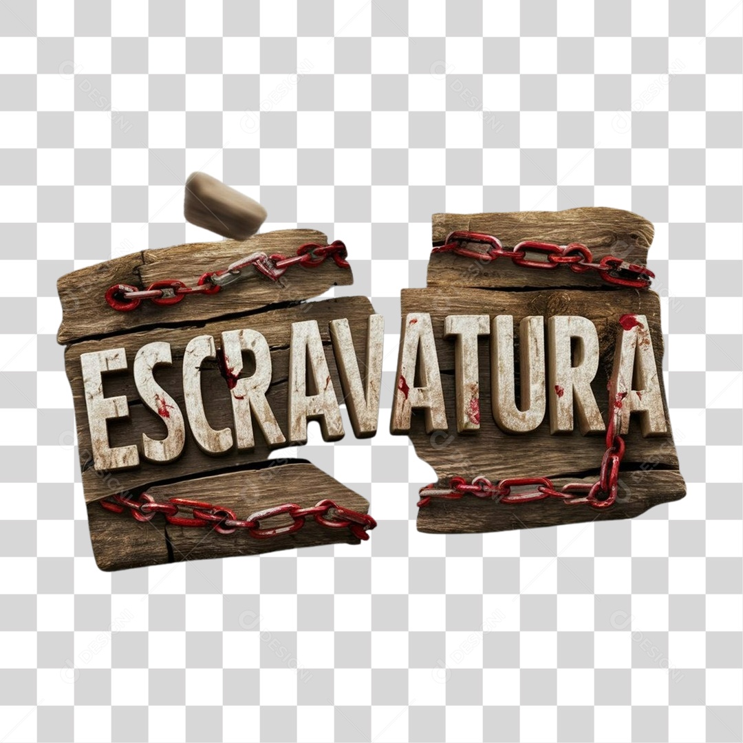 Selo 3D Escravatura PNG Transparente