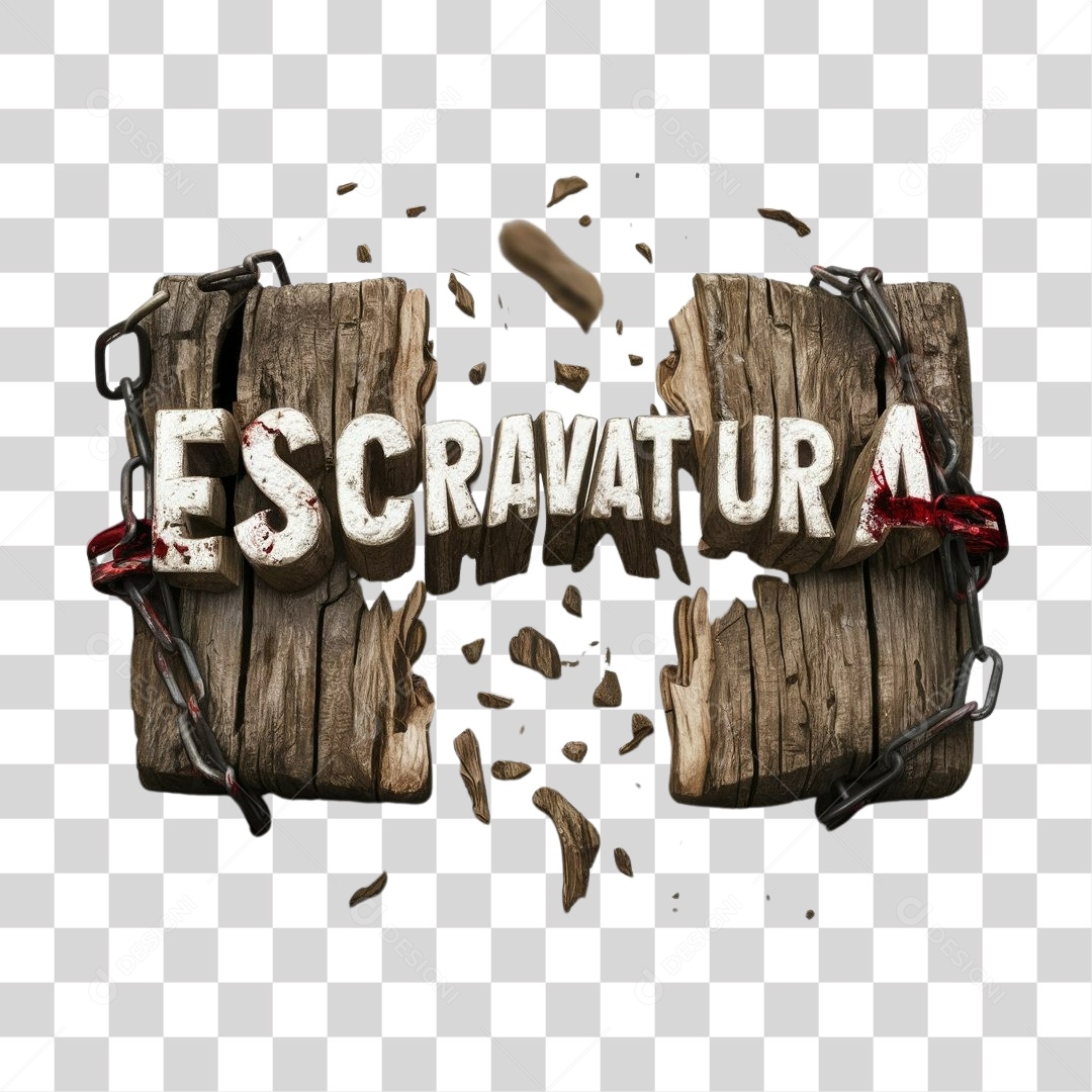 Selo 3D Escravatura PNG Transparente