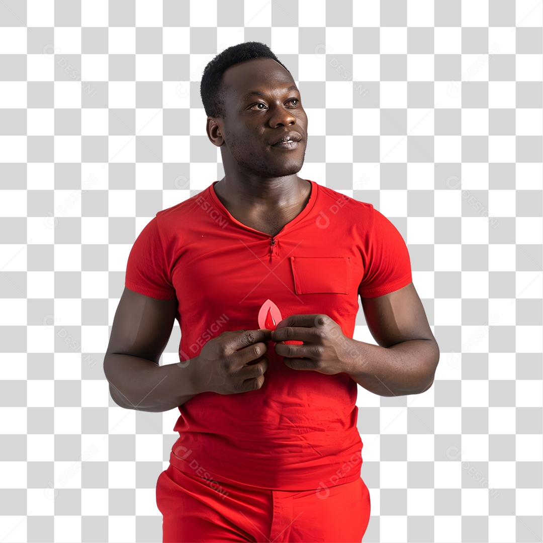 Homem de Roupa Vermelha Junho Vermelho PNG Transparente