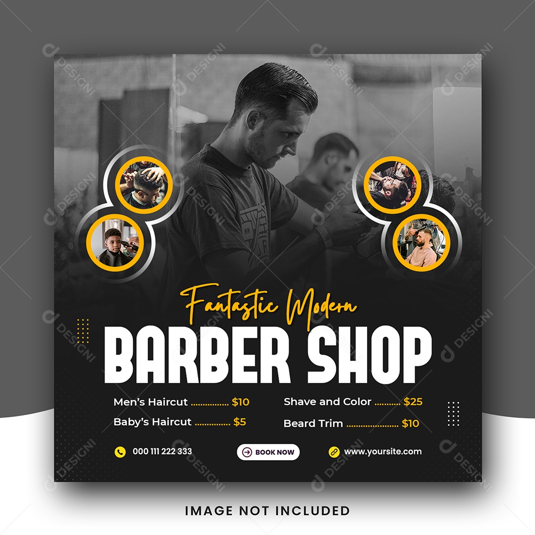 Barbearia Profissional Social Media PSD Editável