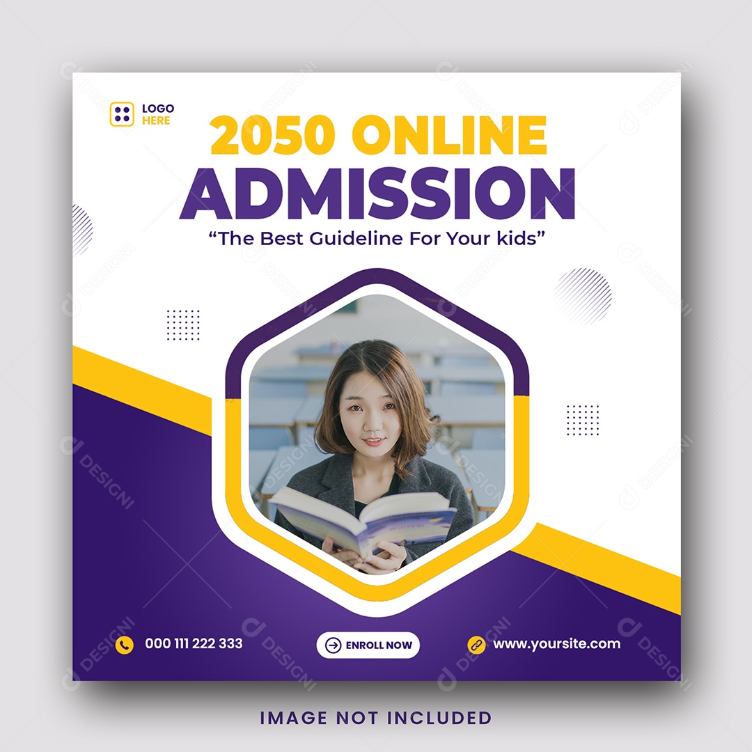 Escola de Admissão Social Media PSD Editável