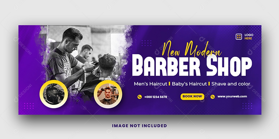 Banner Barbearia Social Media PSD Editável