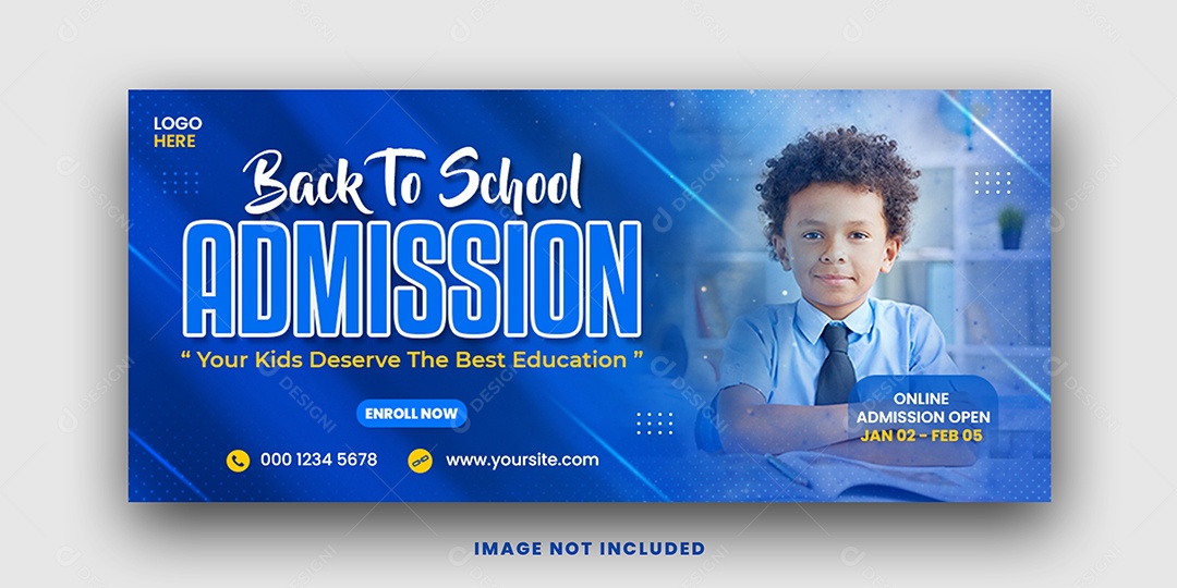 Banner Escola de Admissão Social Media PSD Editável