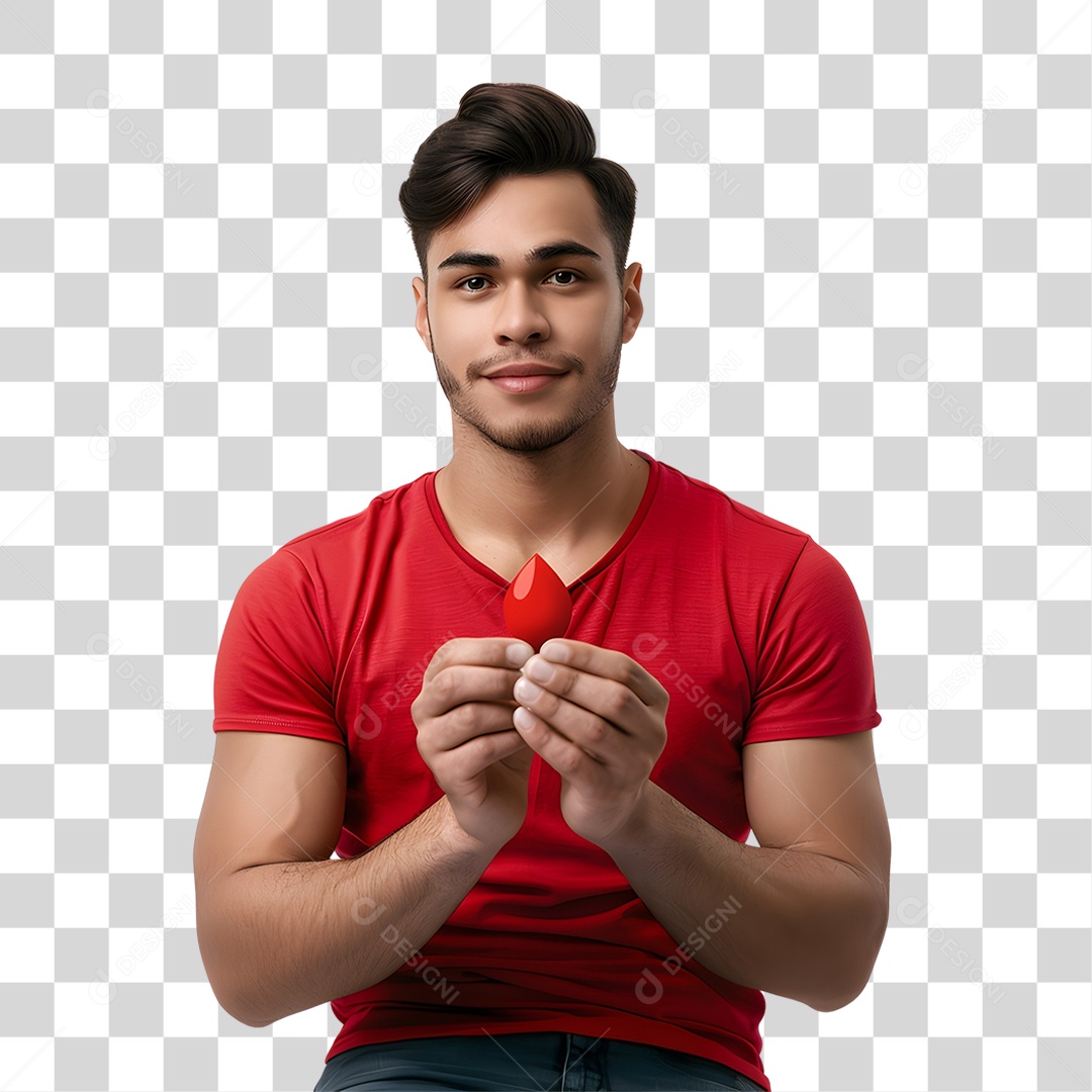 Homem de Roupa Vermelha Junho Vermelho PNG Transparente
