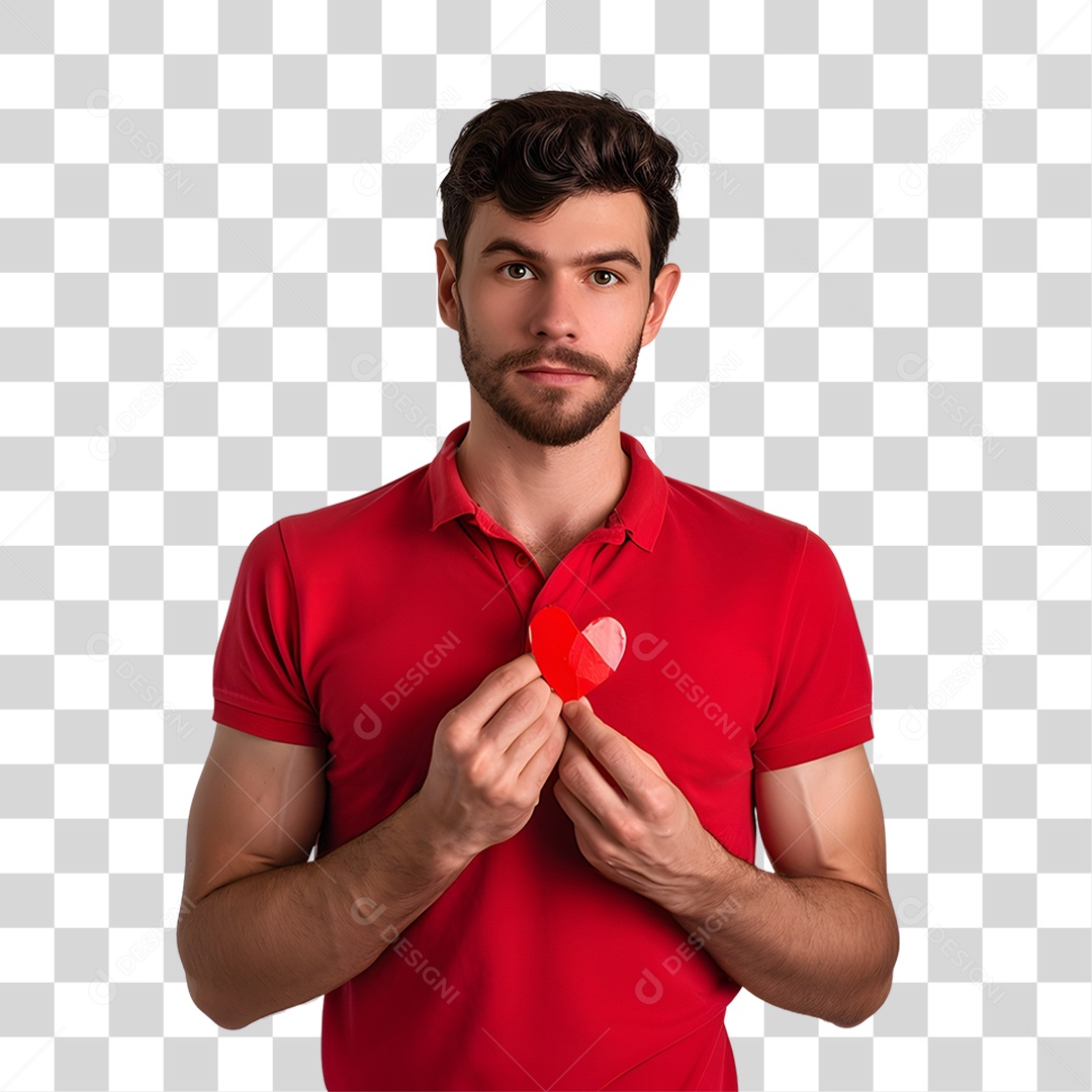 Homem de Roupa Vermelha Junho Vermelho PNG Transparente