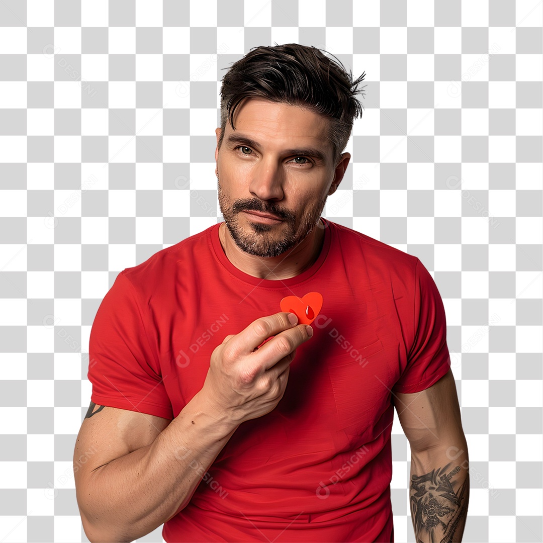 Homem de Roupa Vermelha Junho Vermelho PNG Transparente