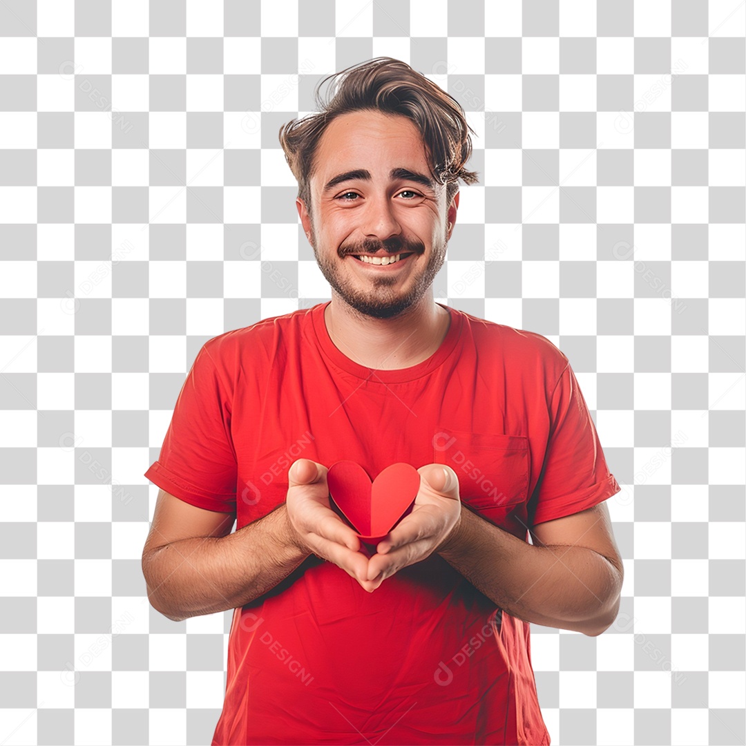 Homem de Roupa Vermelha Junho Vermelho PNG Transparente