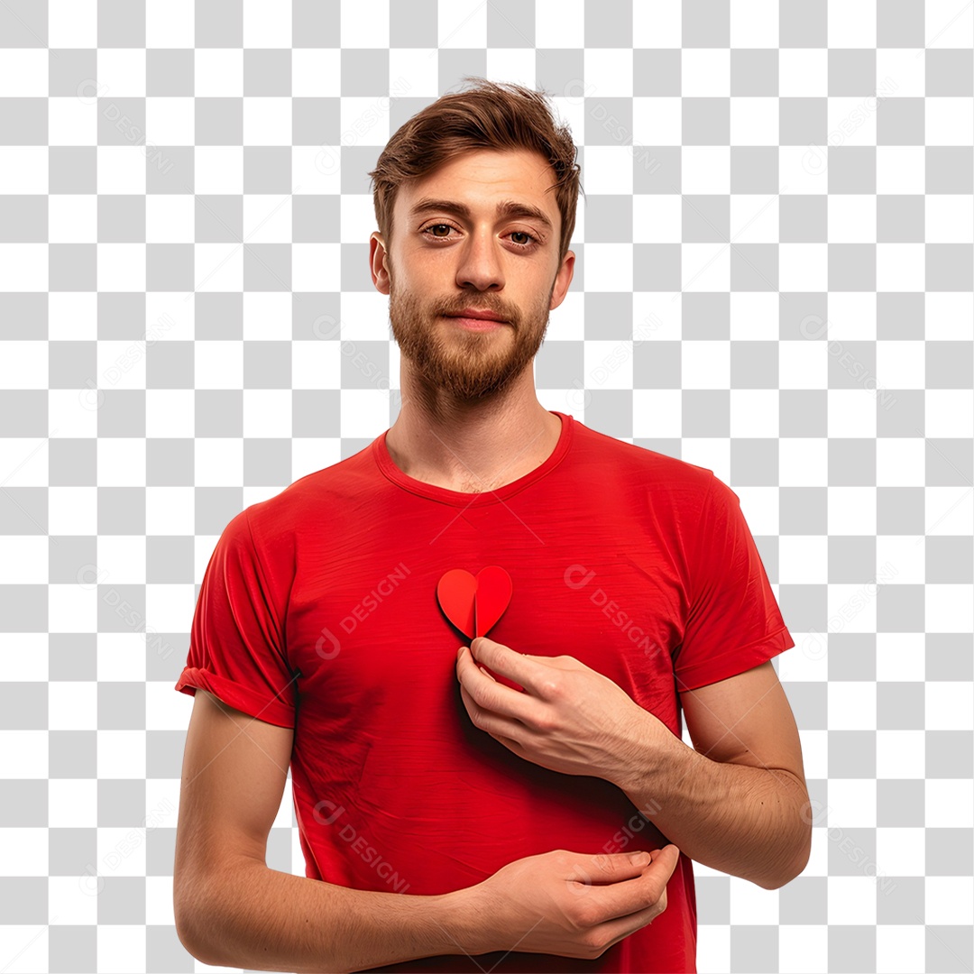 Homem de Roupa Vermelha Junho Vermelho PNG Transparente